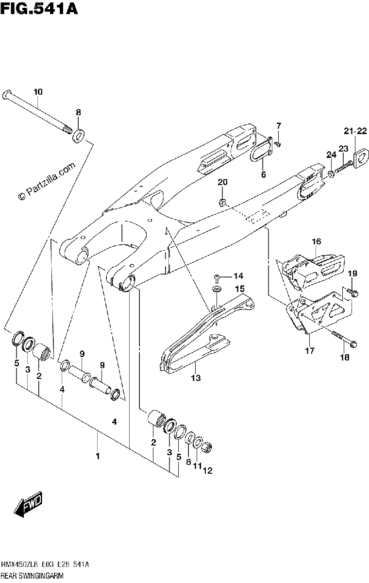 Diagrama de 541A REAR SWINGINGARM