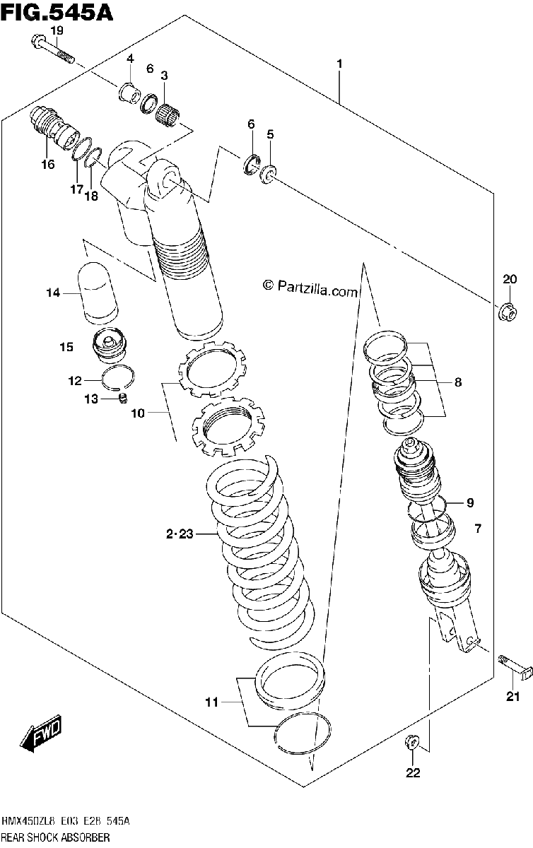 Diagrama de 545A REAR SHOCK ABSORBER