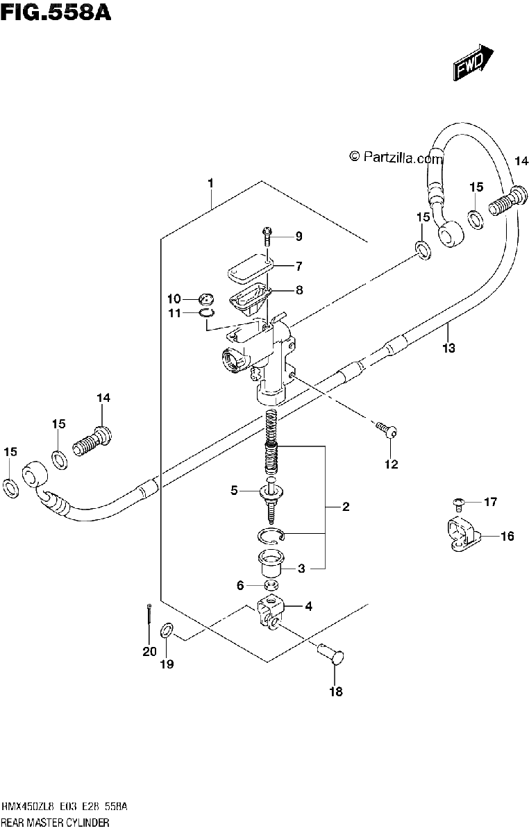 Diagrama de 558A REAR MASTER CYLINDER