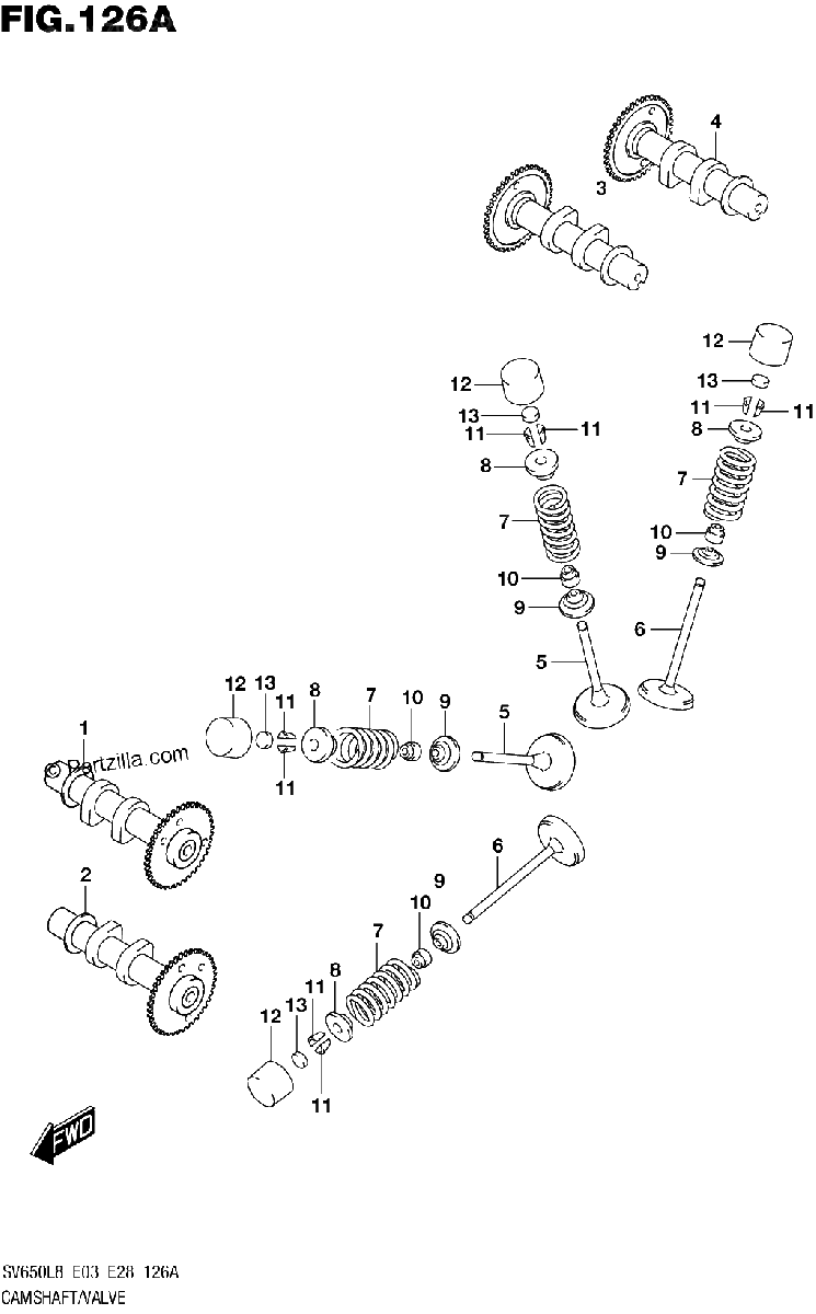 Diagrama de 126A CAMSHAFT VALVE