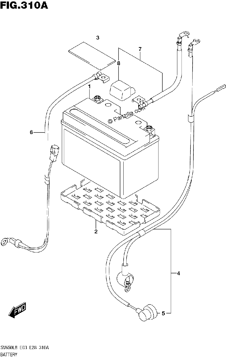 Diagrama de 310A BATTERY SV650L8 E03