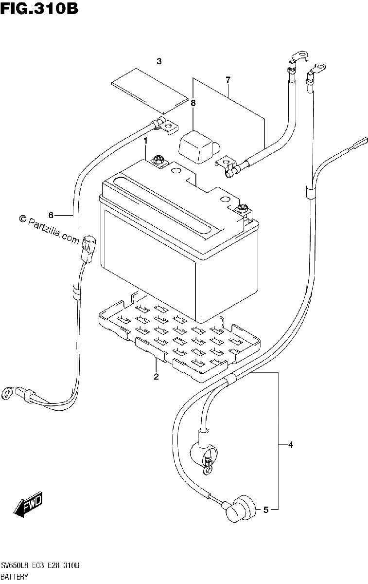 Diagrama de 310B BATTERY SV650L8 E33