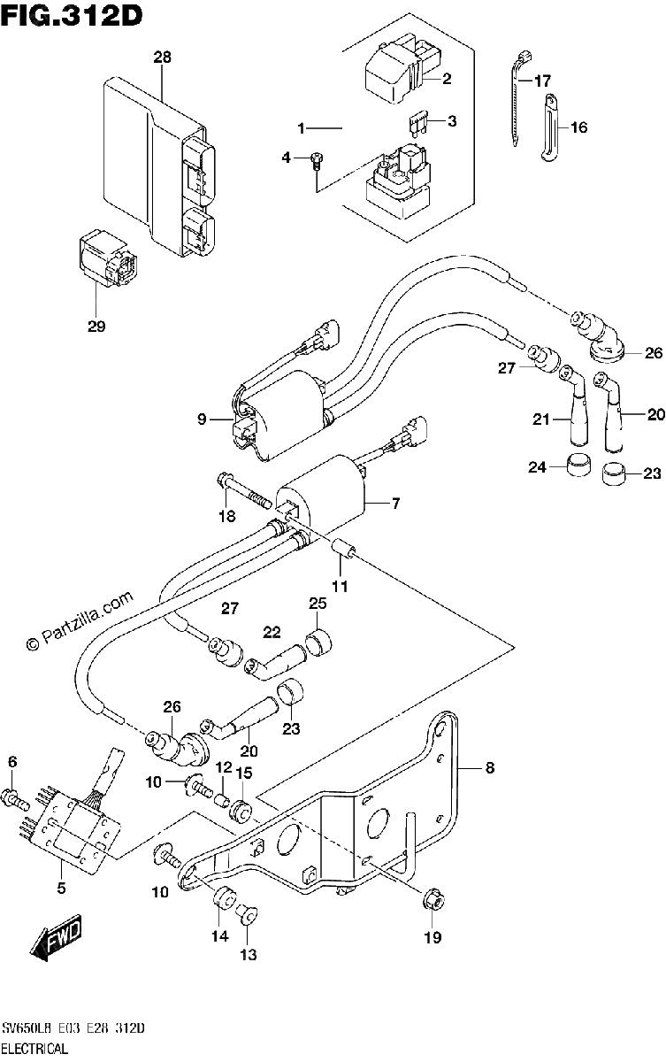 Diagrama de 312D ELECTRICAL SV650AL8 E33