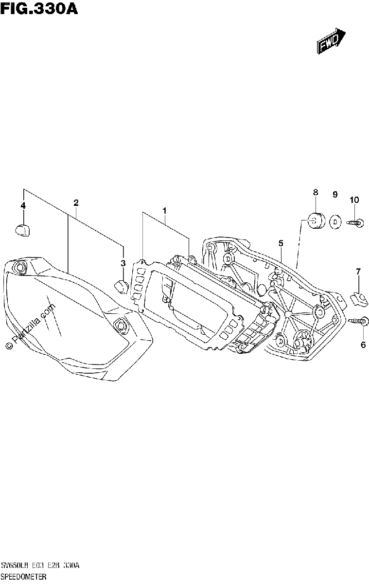 Diagrama de 330A SPEEDOMETER SV650L8 E03