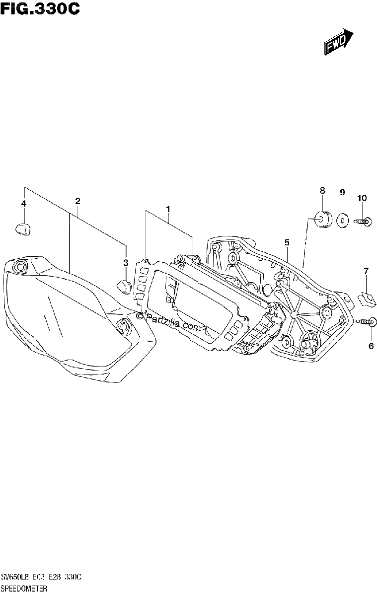Diagrama de 330C SPEEDOMETER SV650AL8 E28