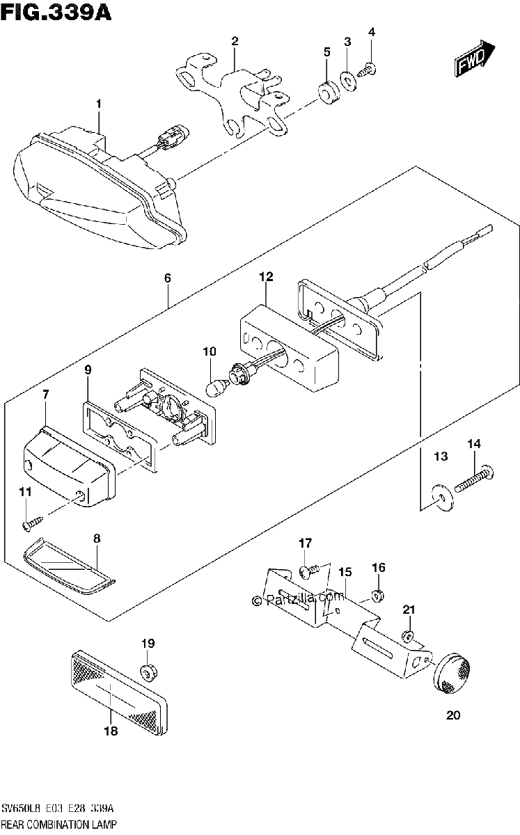 Diagrama de 339A REAR COMBINATION LAMP