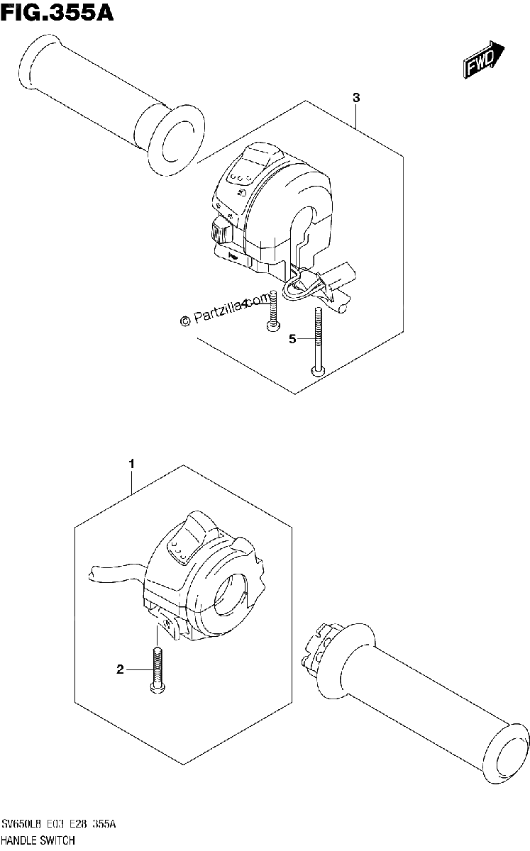 Diagrama de 355A HANDLE SWITCH