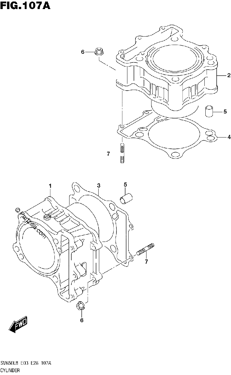 Diagrama de 107A CYLINDER