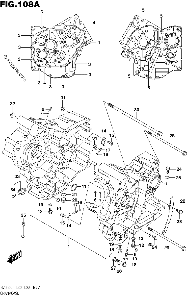 Diagrama de 108A CRANKCASE