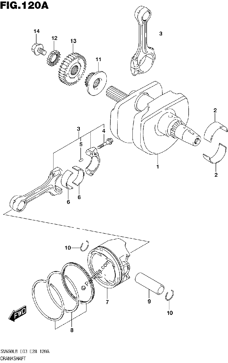 Diagrama de 120A CRANKSHAFT