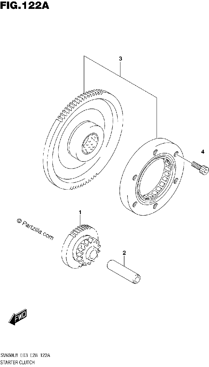 Diagrama de 122A STARTER CLUTCH
