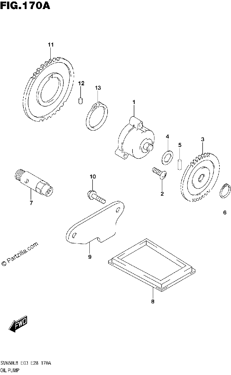 Diagrama de 170A OIL PUMP