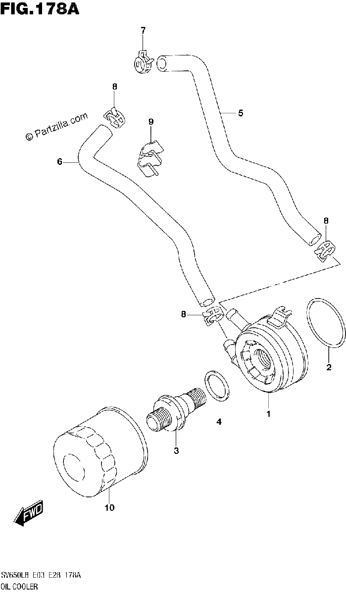 Diagrama de 178A OIL COOLER