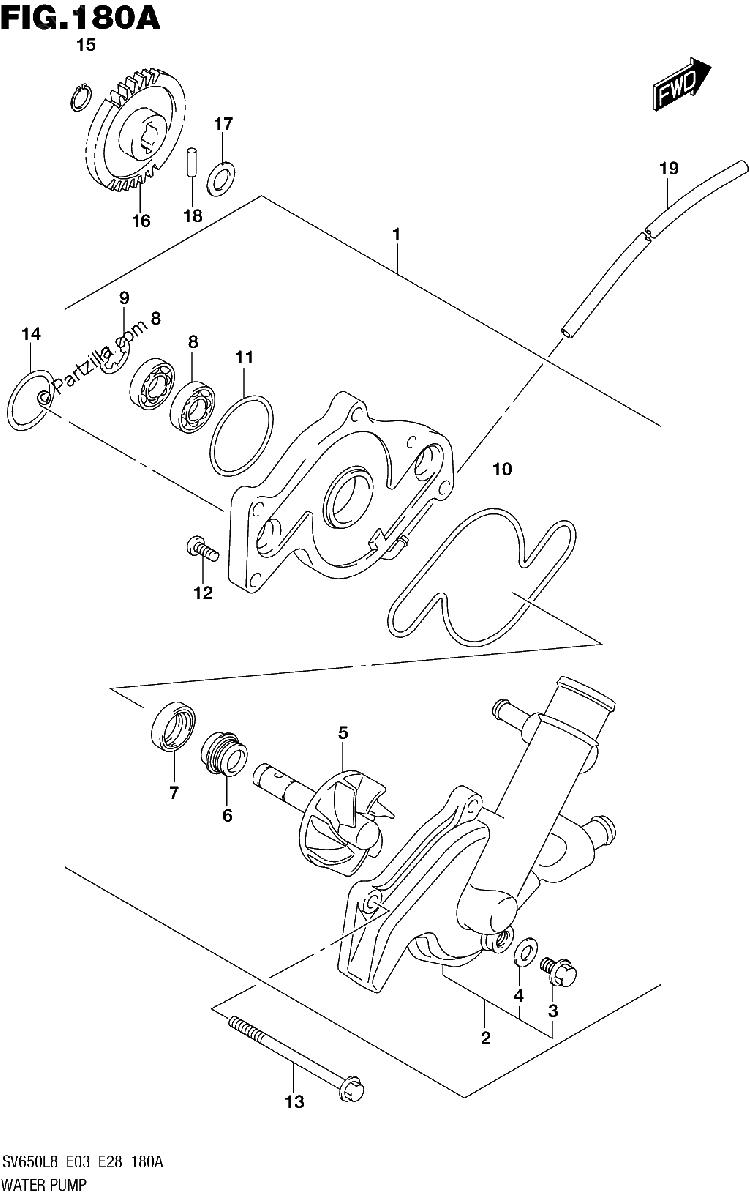 Diagrama de 180A WATER PUMP