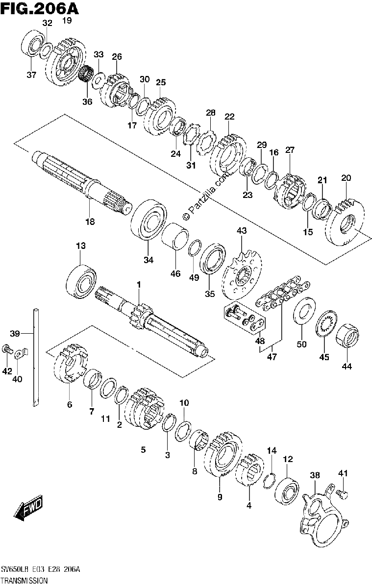 Diagrama de 206A TRANSMISSION