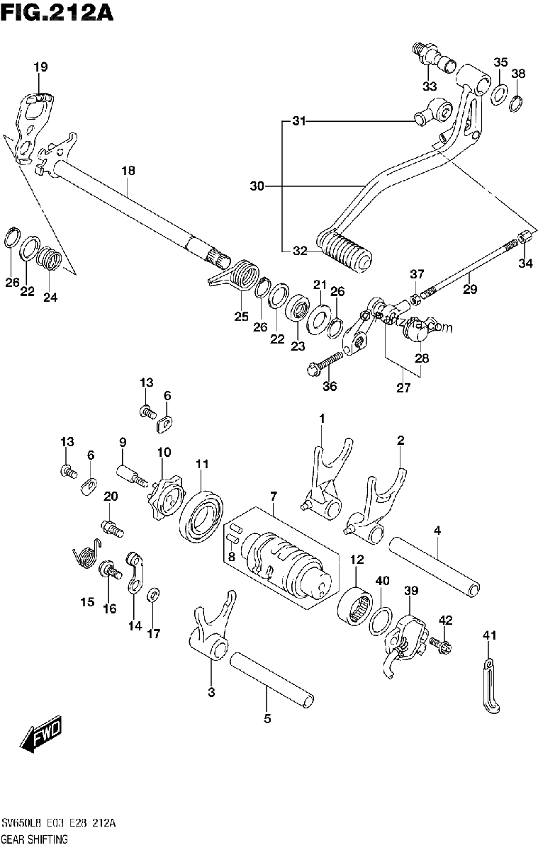 Diagrama de 212A GEAR SHIFTING