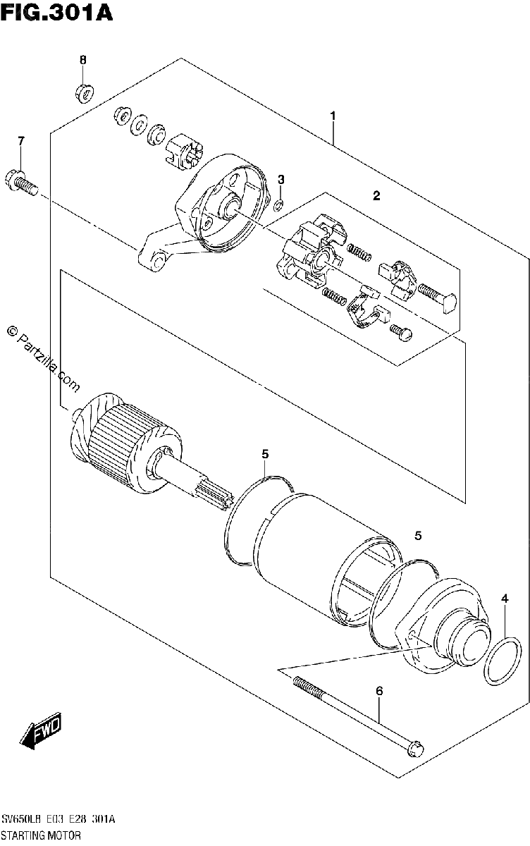 Diagrama de 301A STARTING MOTOR