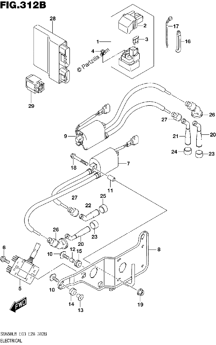 Diagrama de 312B ELECTRICAL SV650L8 E33