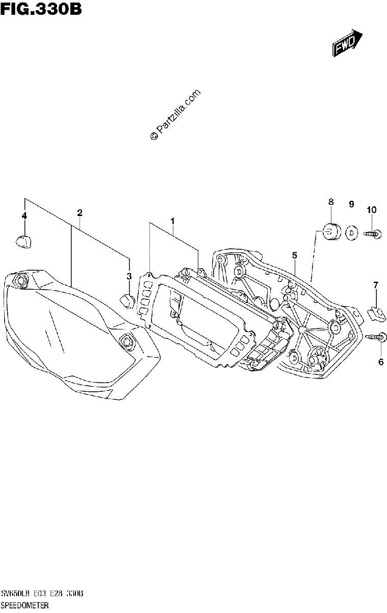 Diagrama de 330B SPEEDOMETER SV650L8 E33