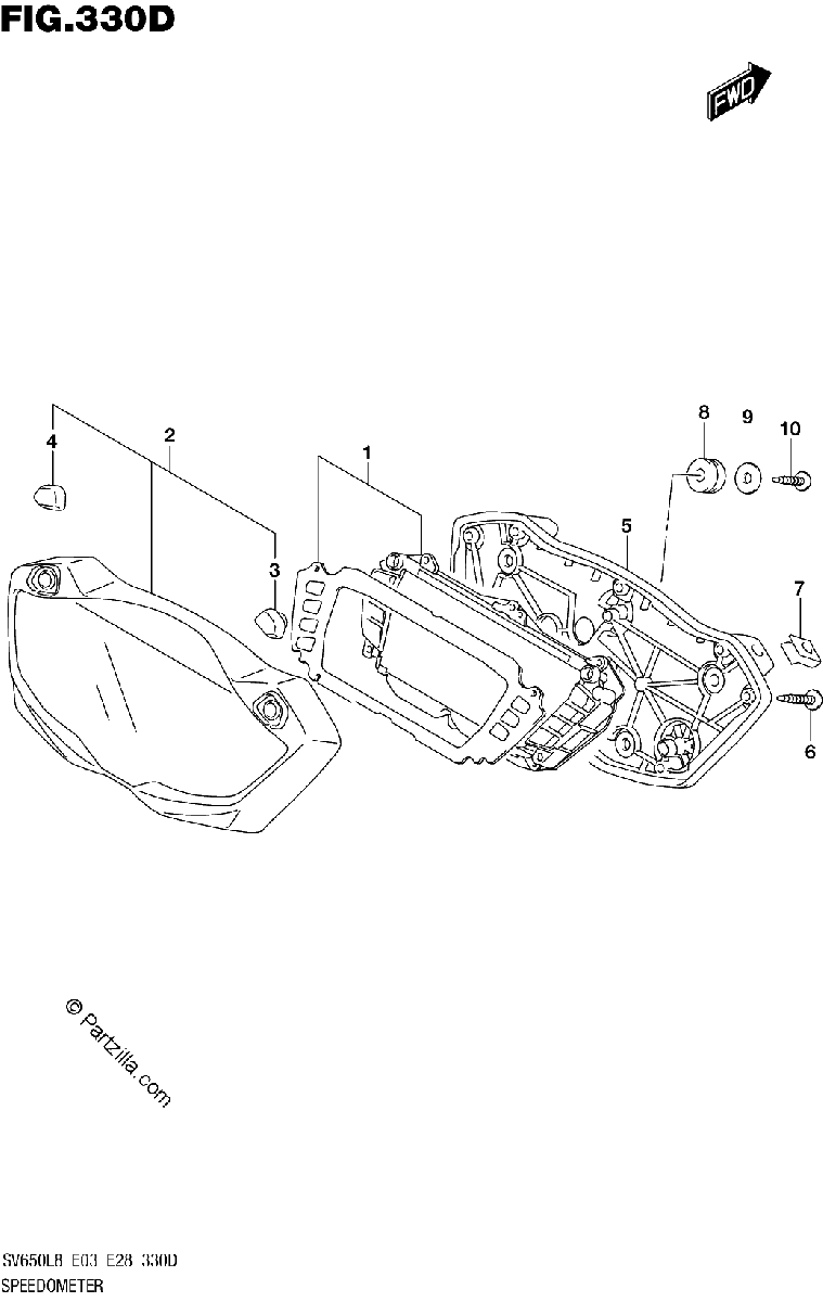 Diagrama de 330D SPEEDOMETER SV650AL8 E33
