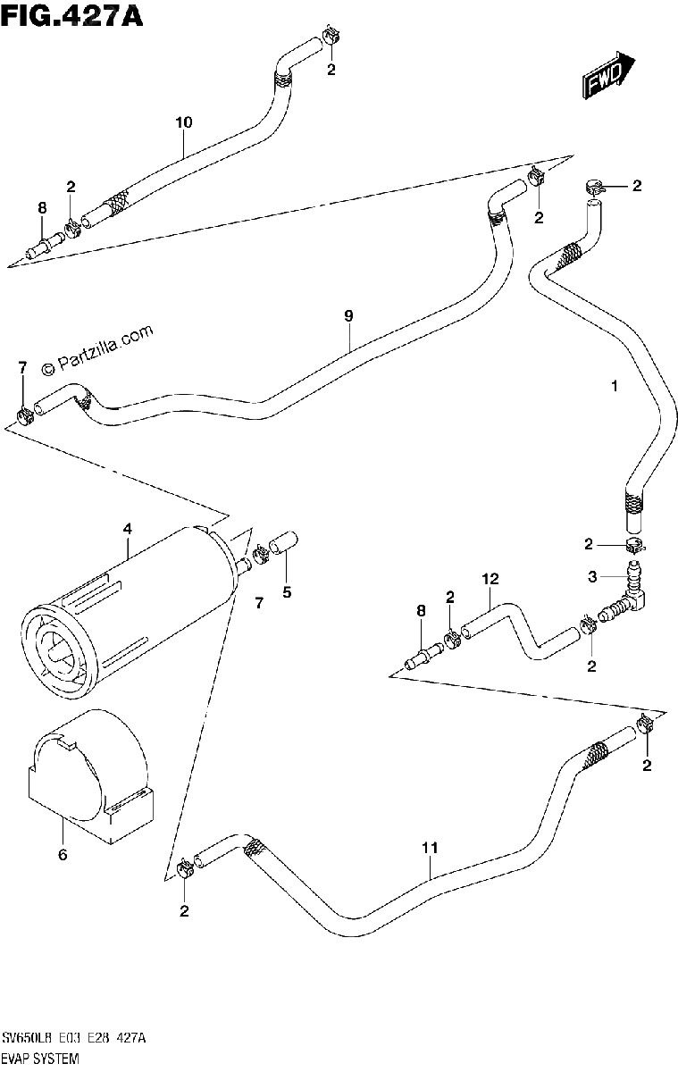 Diagrama de 427A EVAP SYSTEM SV650L8 E33