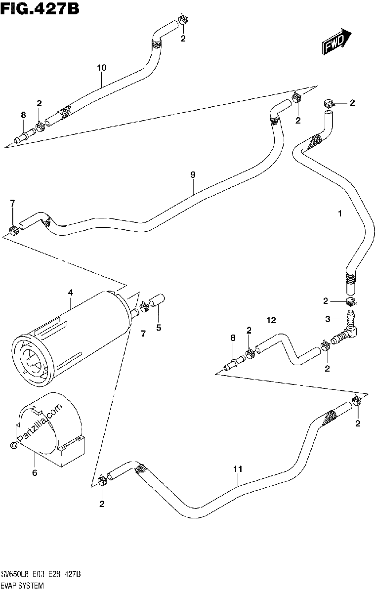 Diagrama de 427B EVAP SYSTEM SV650AL8 E33