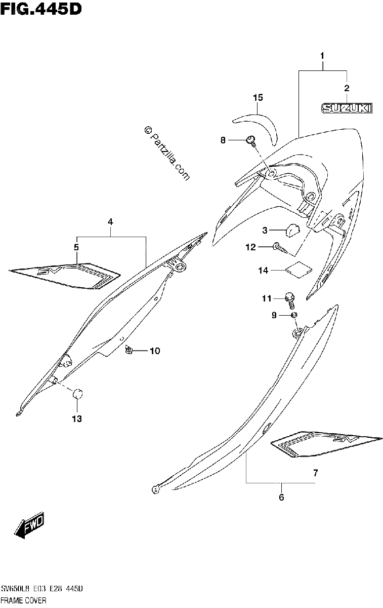 Diagrama de 445D FRAME COVER SV650L8 E33 FOR AGQ