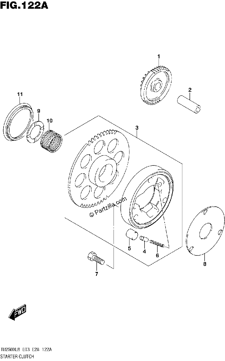 Diagrama de 122A STARTER CLUTCH