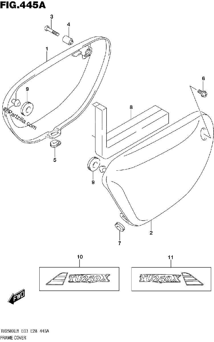 Diagrama de 445A FRAME COVER