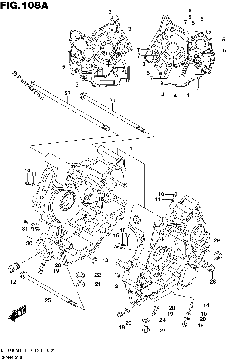 Diagrama de 108A CRANKCASE