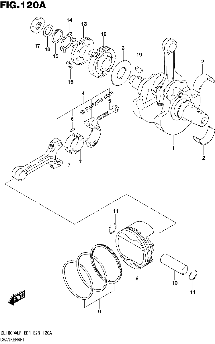 Diagrama de 120A CRANKSHAFT