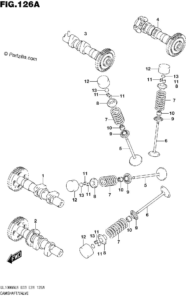 Diagrama de 126A CAMSHAFT VALVE