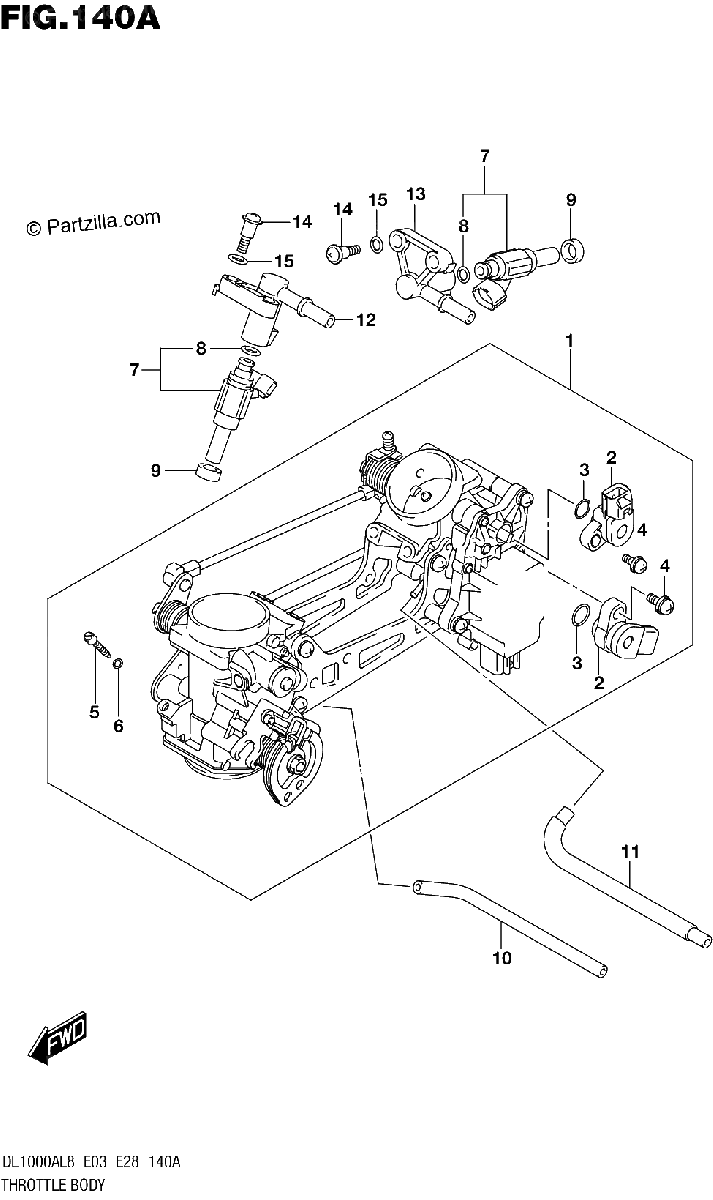 Diagrama de 140A THROTTLE BODY DL1000AL8 E03