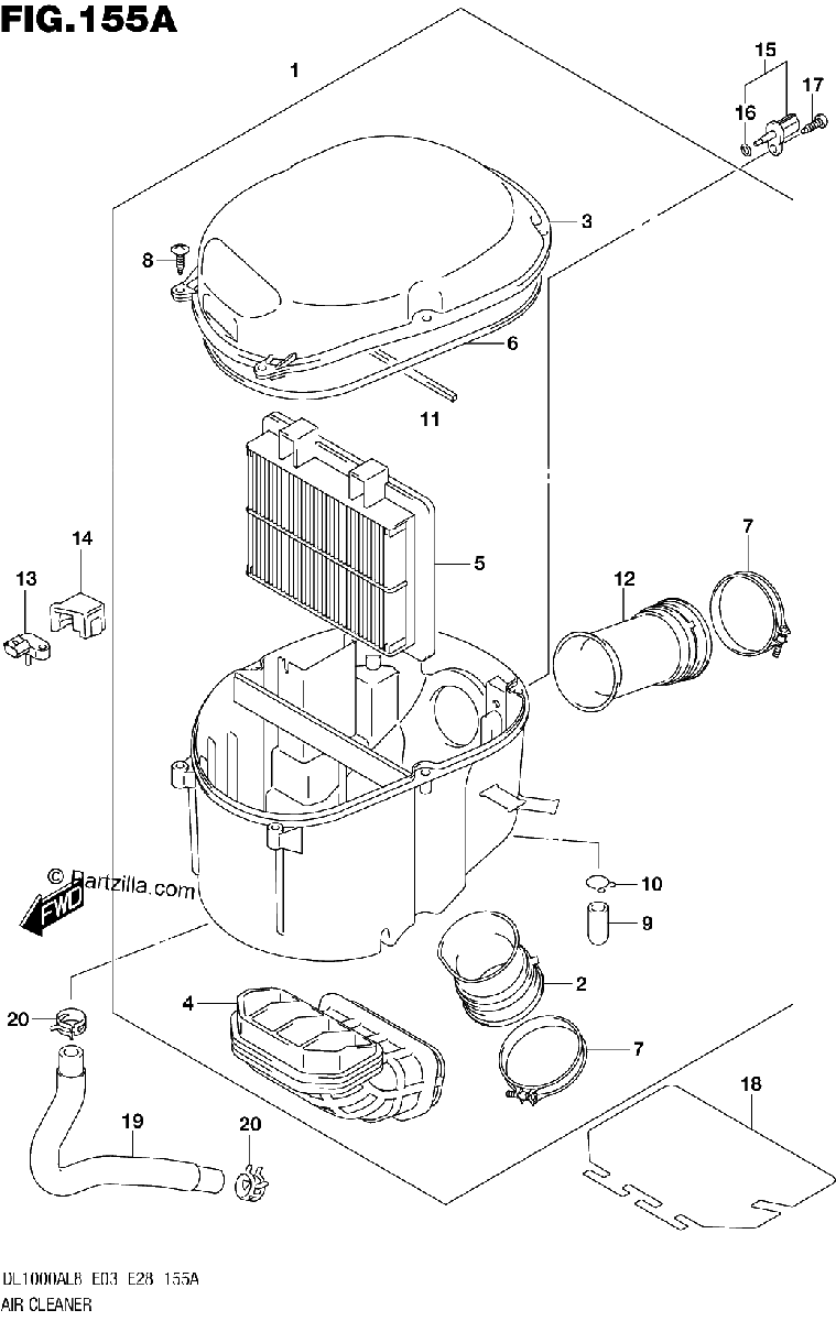 Diagrama de 155A AIR CLEANER