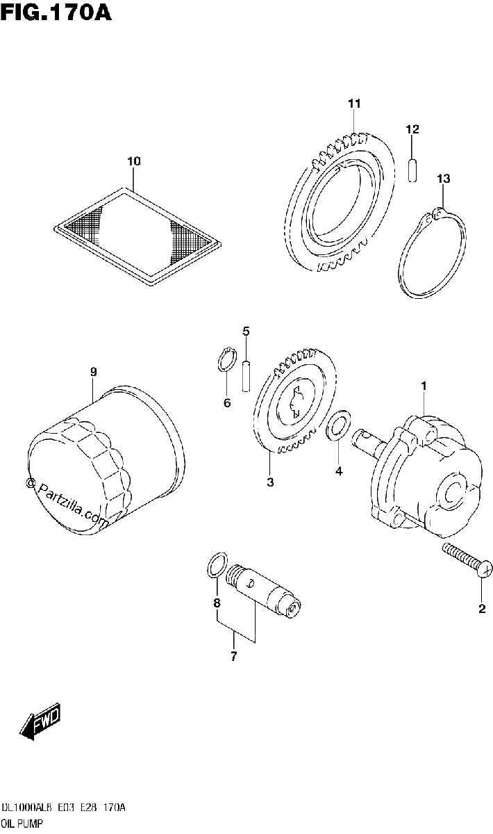Diagrama de 170A OIL PUMP