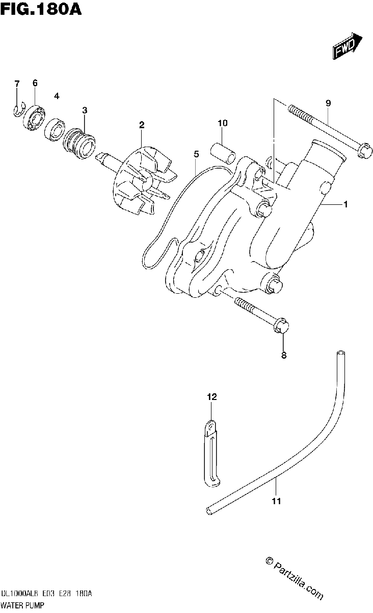 Diagrama de 180A WATER PUMP