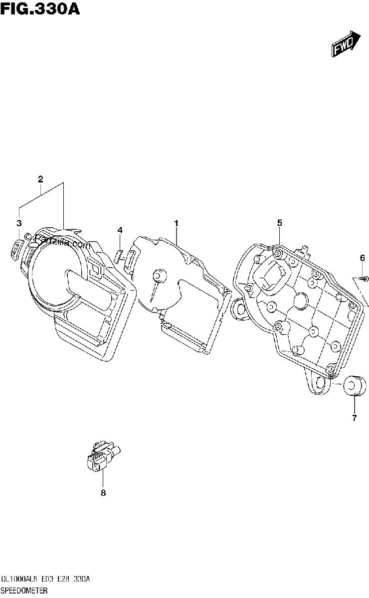 Diagrama de 330A SPEEDOMETER DL1000AL8 E03