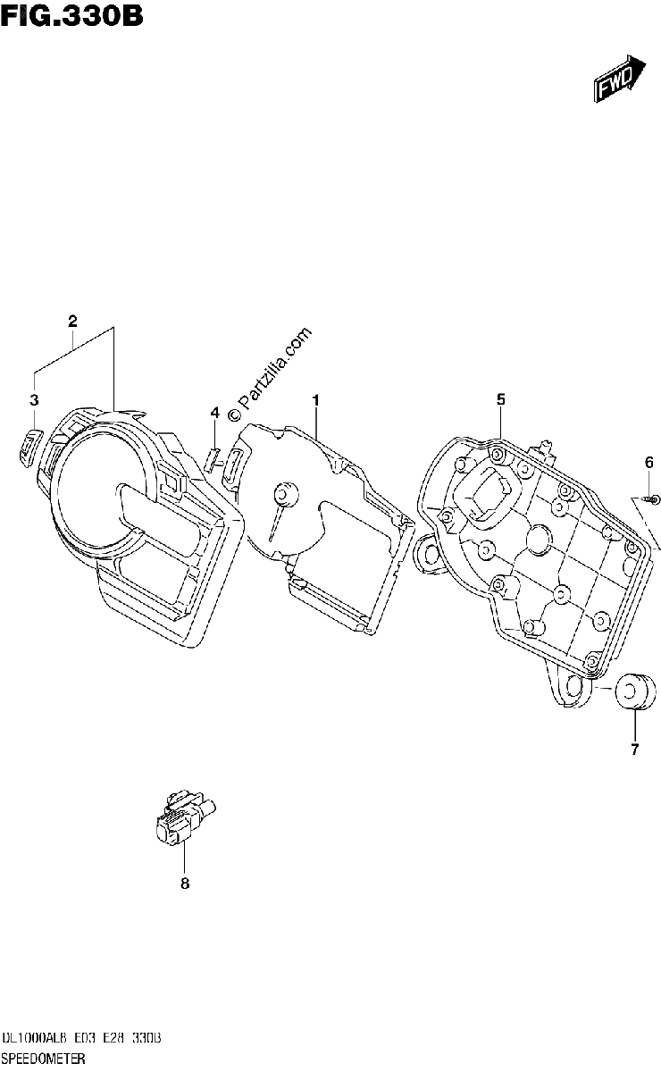 Diagrama de 330B SPEEDOMETER DL1000AL8 E28