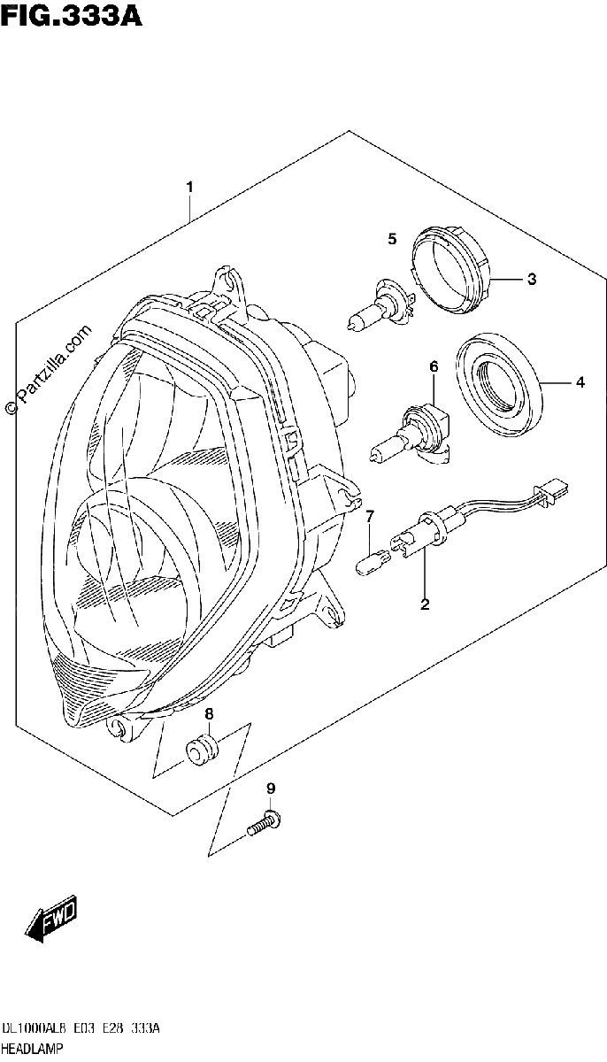 Diagrama de 333A HEADLAMP