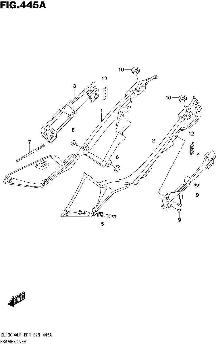 Diagrama de 445A FRAME COVER