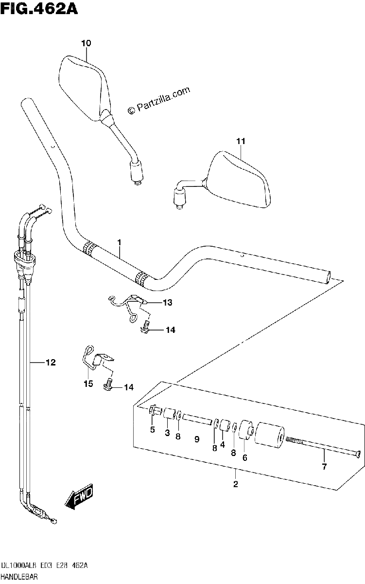 Diagrama de 462A HANDLEBAR DL1000AL8 E03