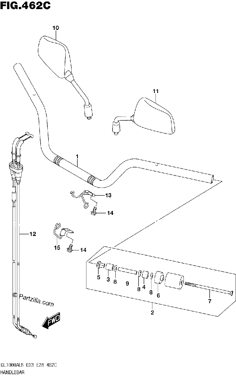 Diagrama de 462C HANDLEBAR DL1000AL8 E33