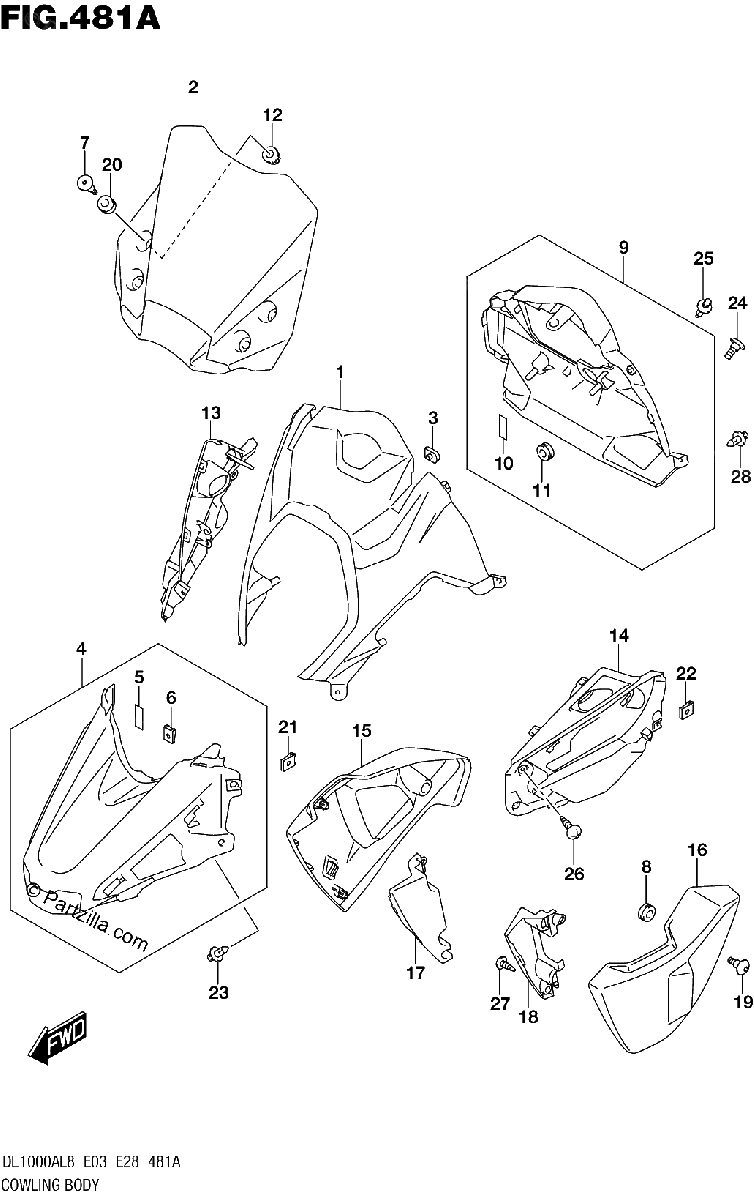 Diagrama de 481A COWLING BODY