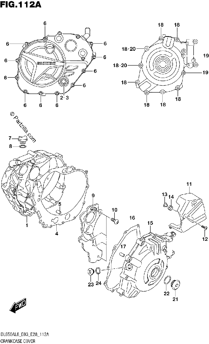 Diagrama de 112A CRANKCASE COVER