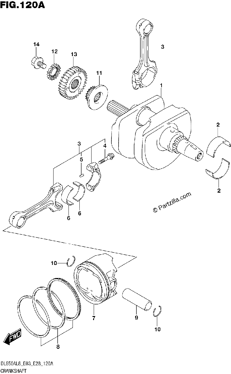 Diagrama de 120A CRANKSHAFT