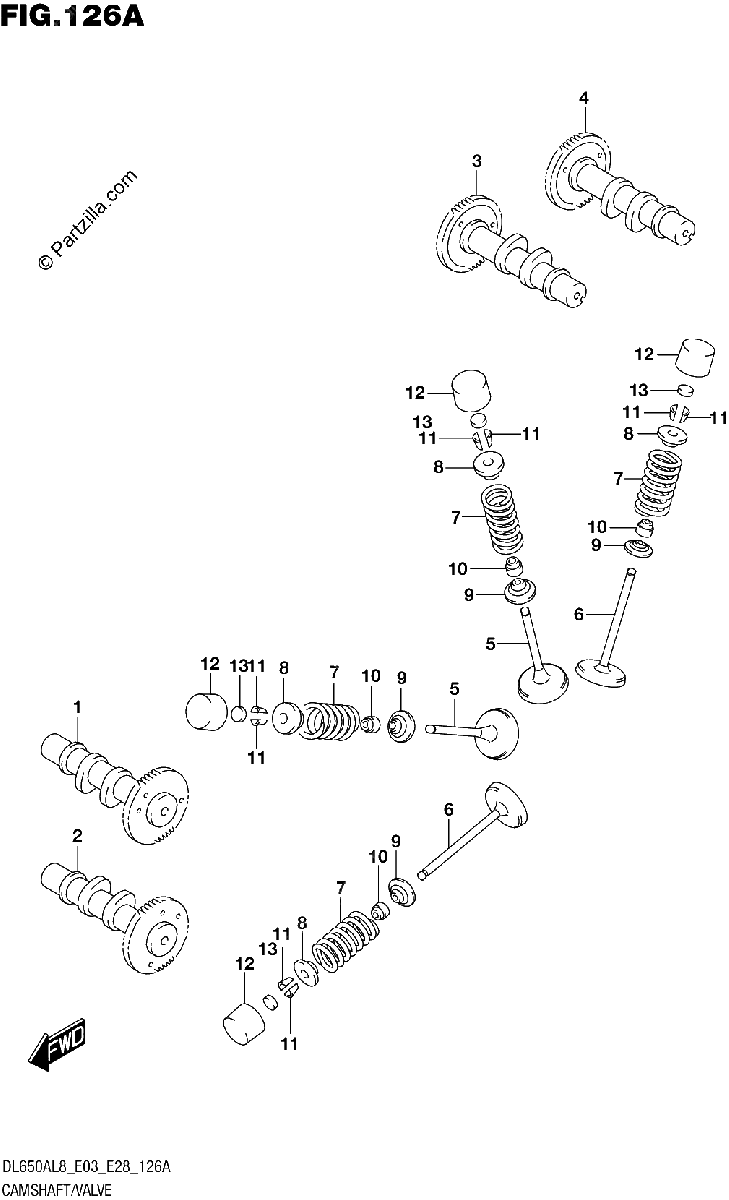 Diagrama de 126A CAMSHAFT VALVE