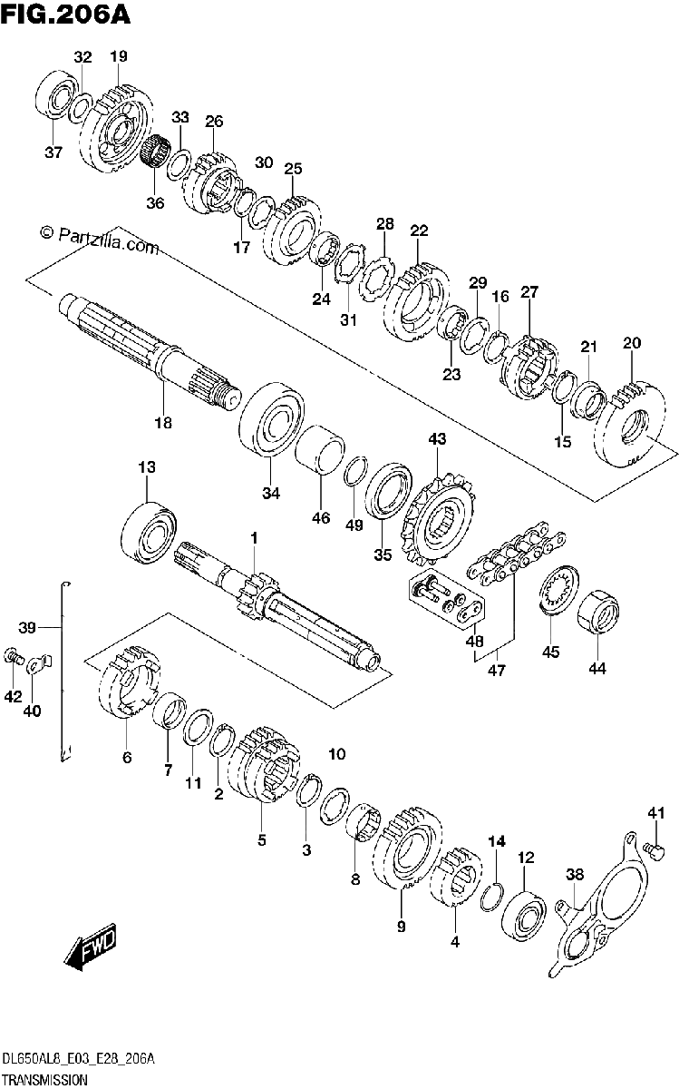 Diagrama de 206A TRANSMISSION