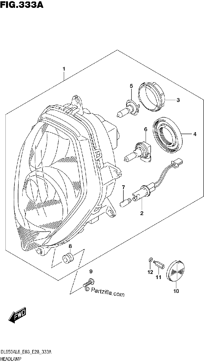Diagrama de 333A HEADLAMP