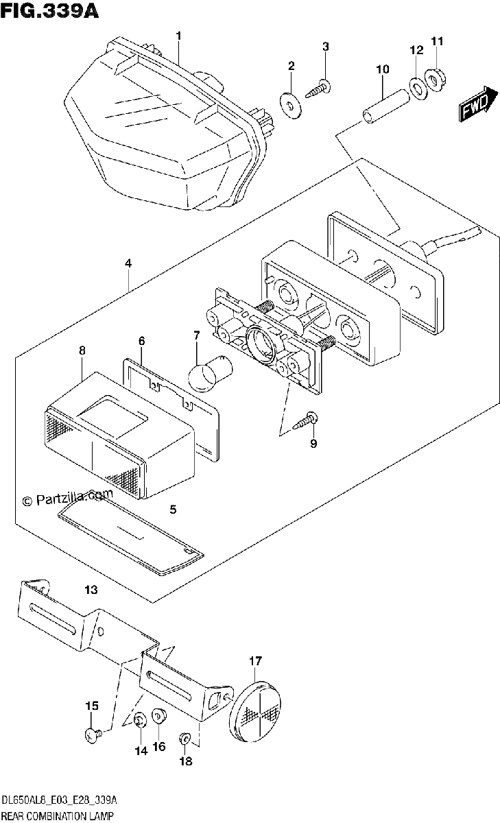 Diagrama de 339A REAR COMBINATION LAMP