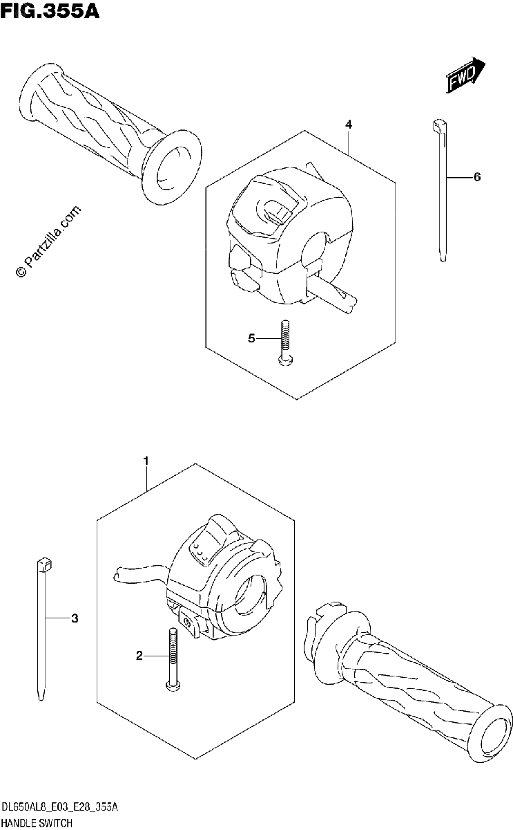 Diagrama de 355A HANDLE SWITCH